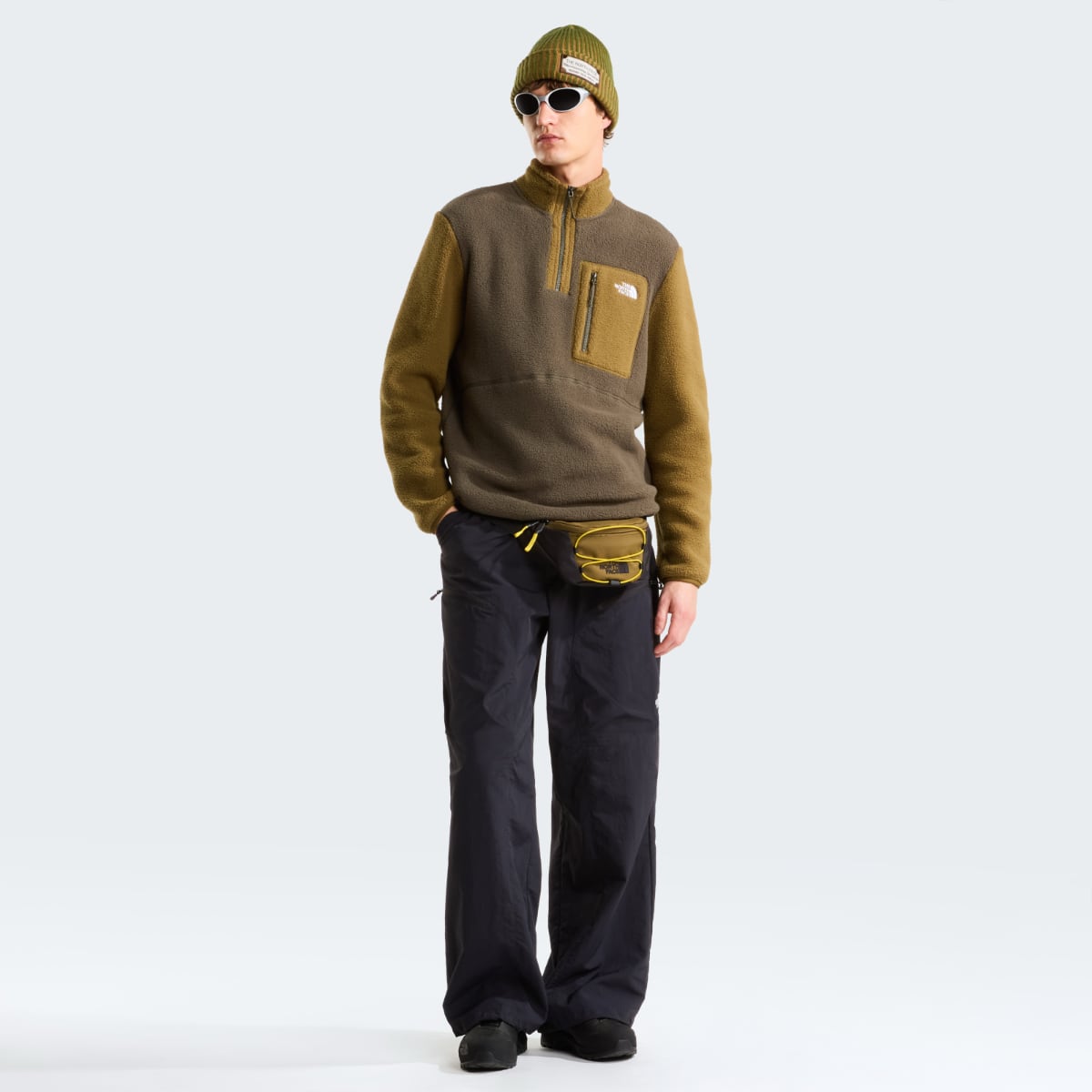 The North Face Yumiori 1/4 Zip Fleece Men's Top | New Taupe Green-Caraway Seed
