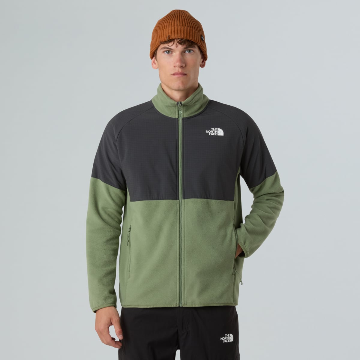 The North Face Glacier Heavyweight Fleece Men's Jacket | Bark Mist-Asphalt Grey