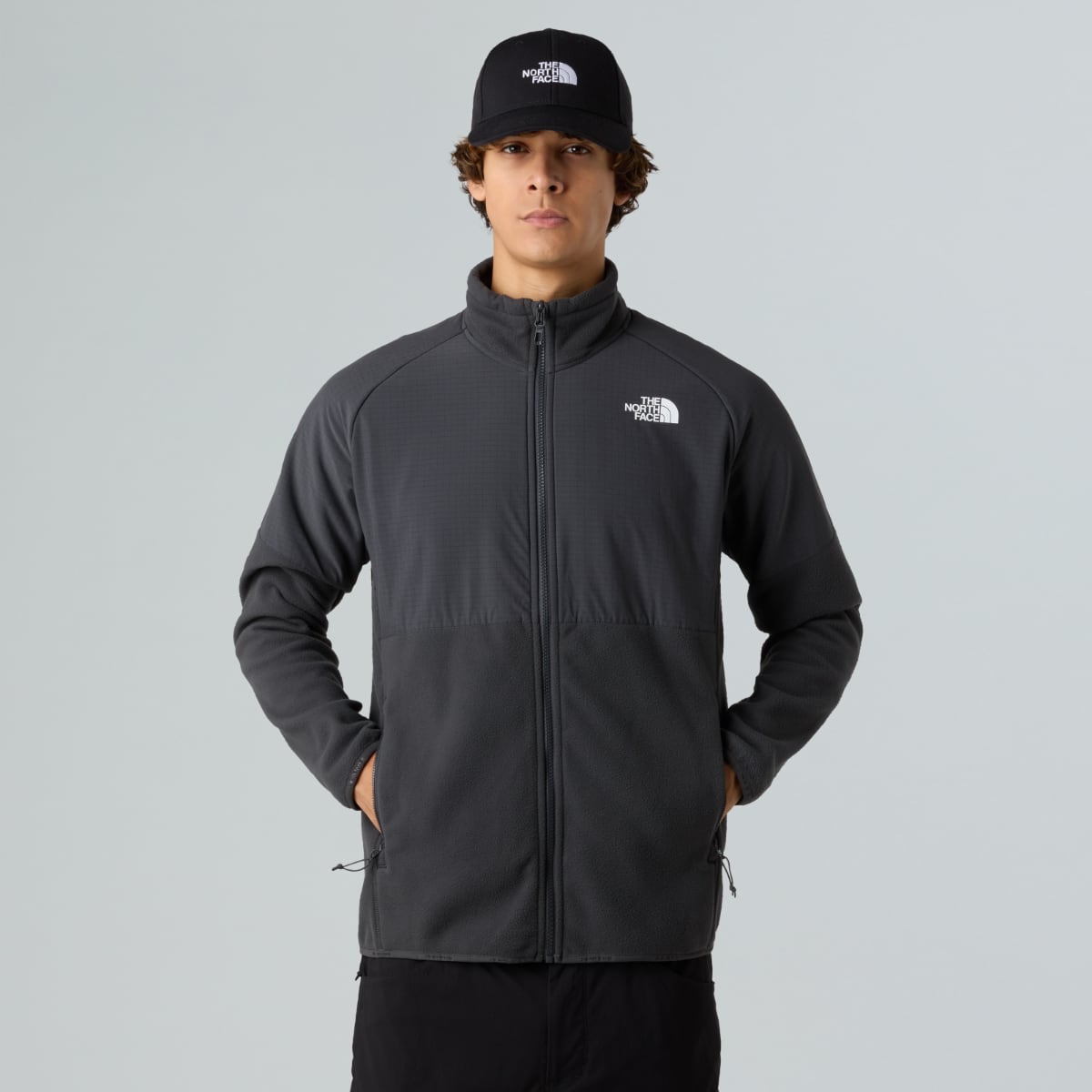The North Face Glacier Heavyweight Fleece Men's Jacket | Asphalt Grey-Asphalt Grey-TNF Black