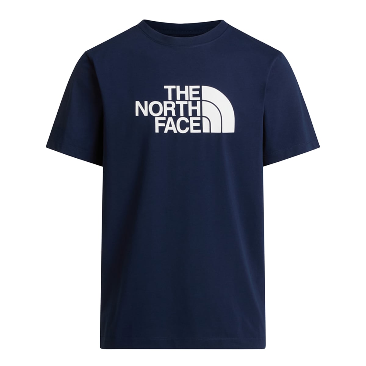 Navy blue Evolution Half Dome short sleeve men's T shirt with large white TNF logo on front