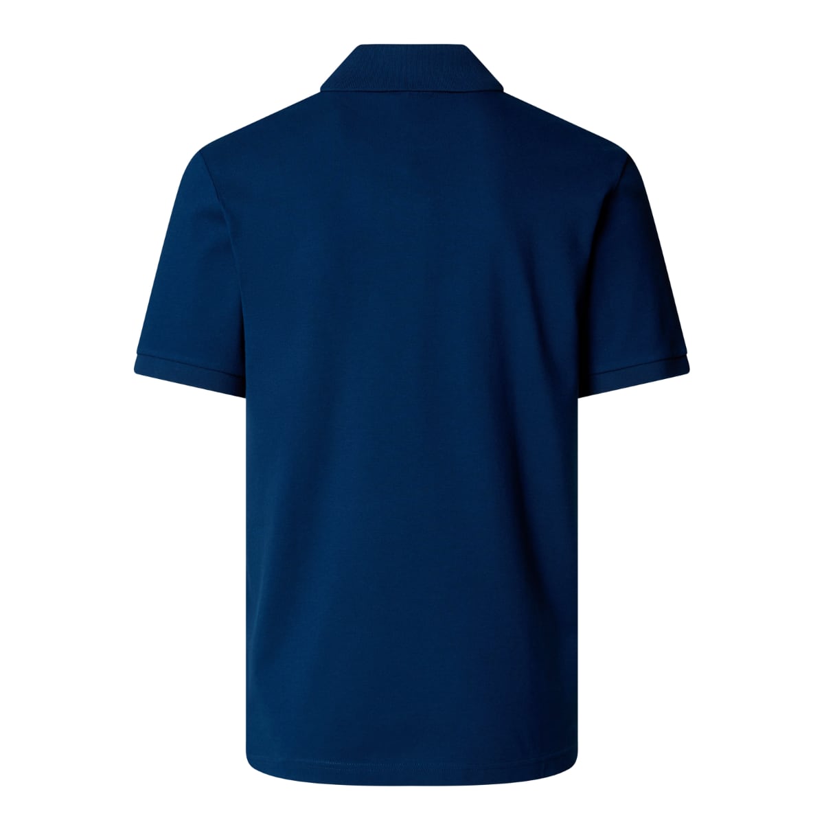 Back view of Estate Blue The North Face Essential Regular polo shirt on a white background