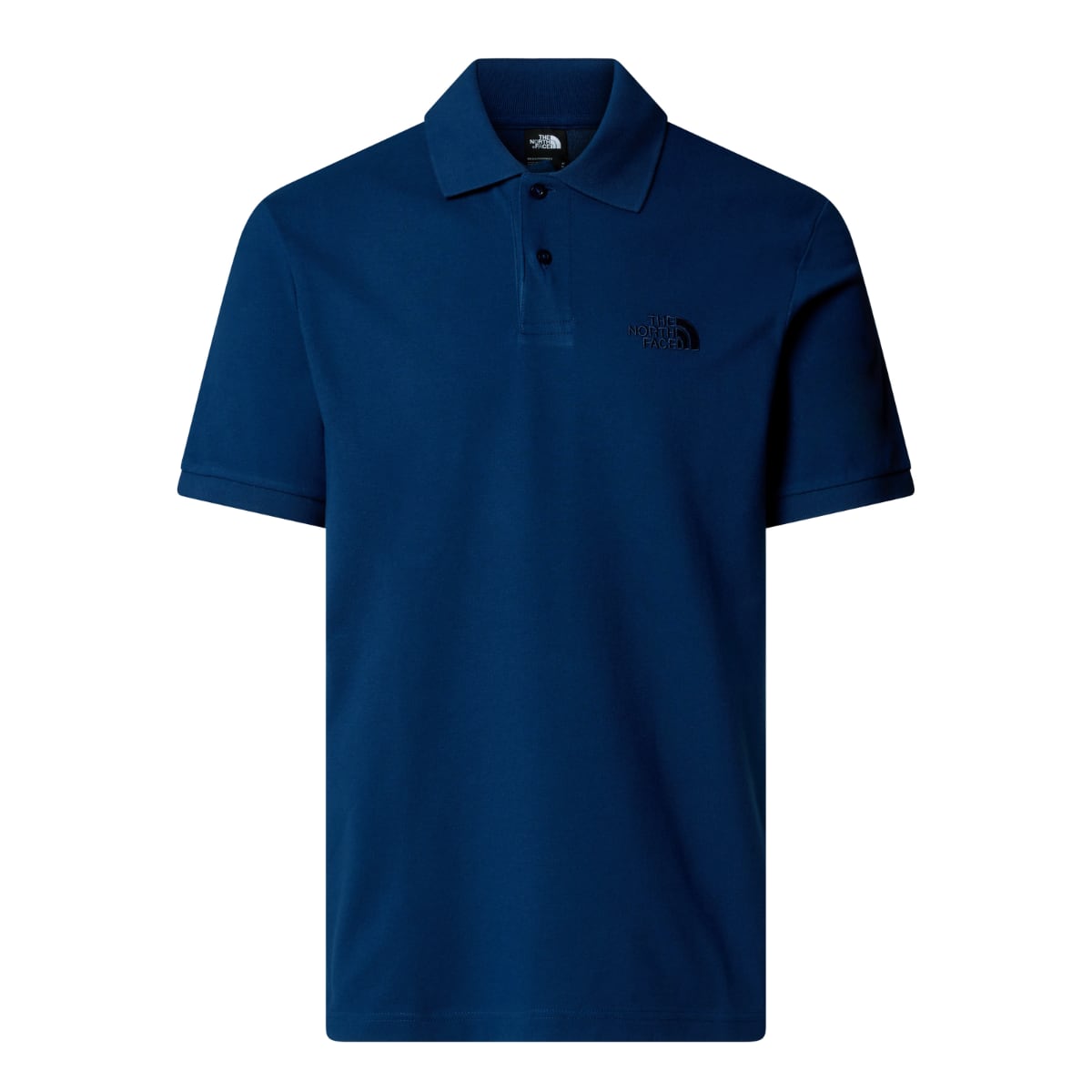 Front view of Estate Blue The North Face Essential Regular polo shirt with collar and chest logo