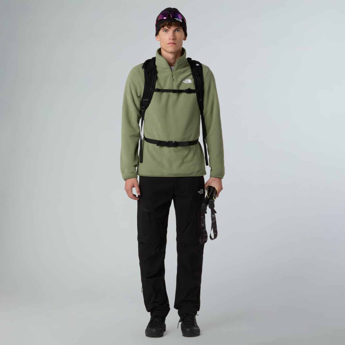 The North Face Glacier 1/4 Zip Fleece Men's Top | Bark Mist