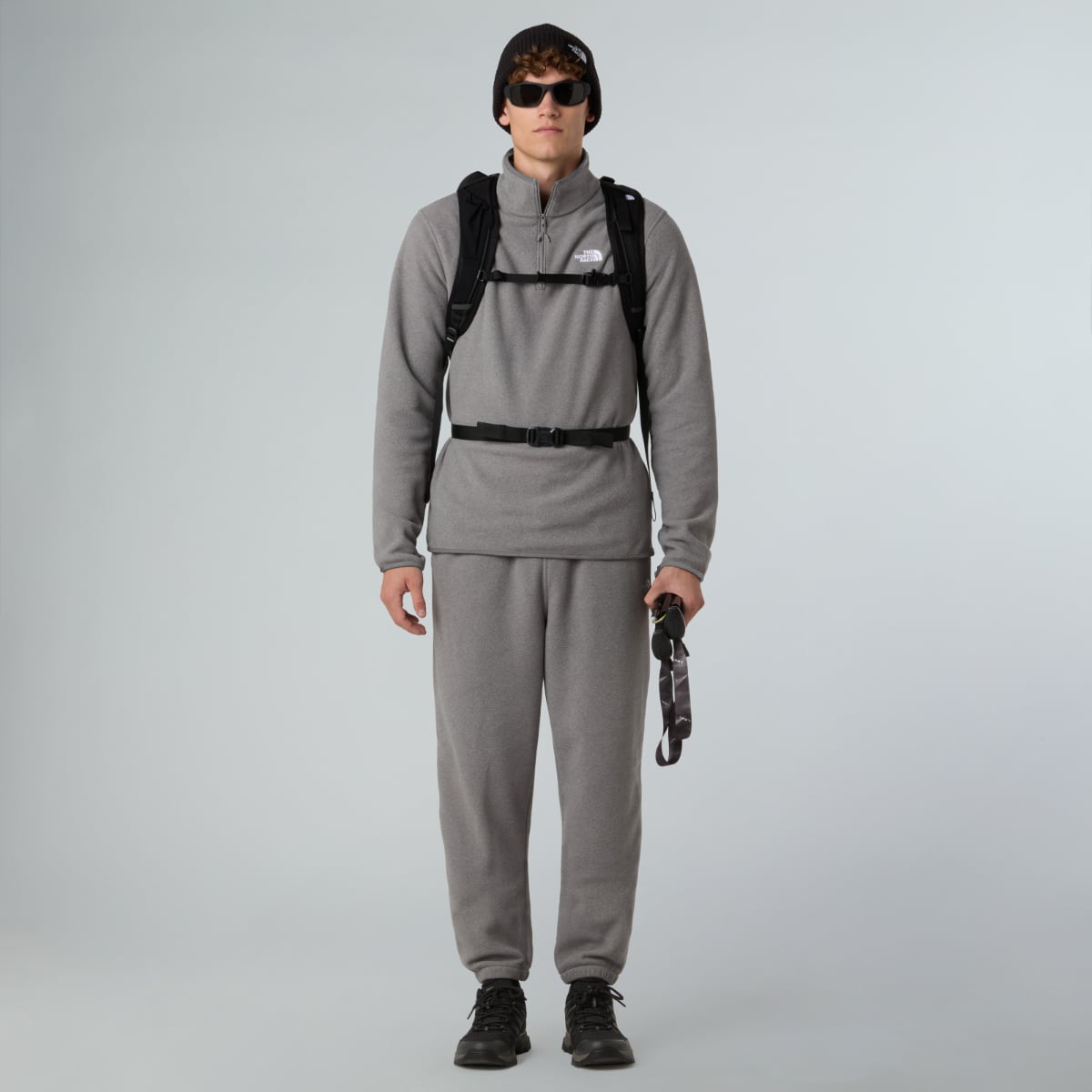 The North Face Glacier 1/4 Zip Fleece Men's Top | Mid Grey Heather