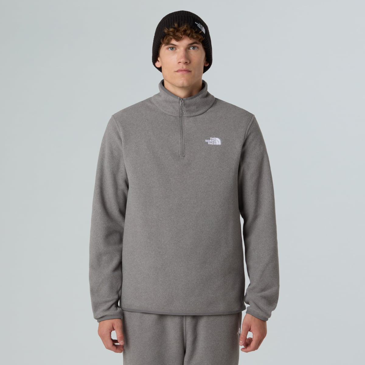 The North Face Glacier 1/4 Zip Fleece Men's Top | Mid Grey Heather