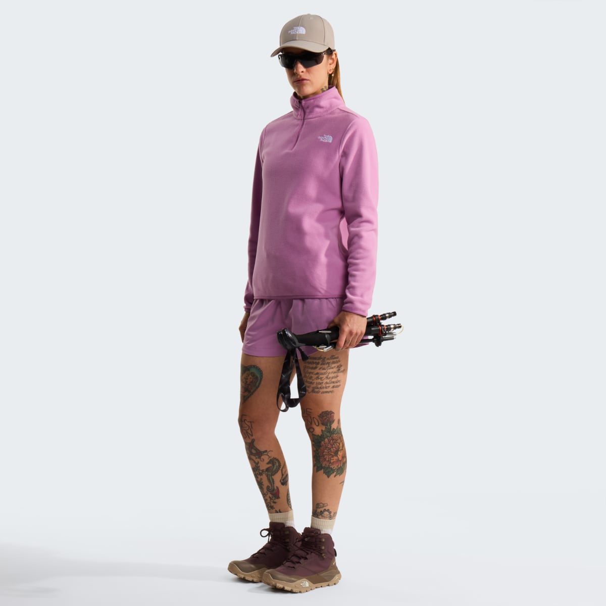 The North Face 100 Glacier 1/4 Zip Fleece Women's Jacket | Hushed Lavender