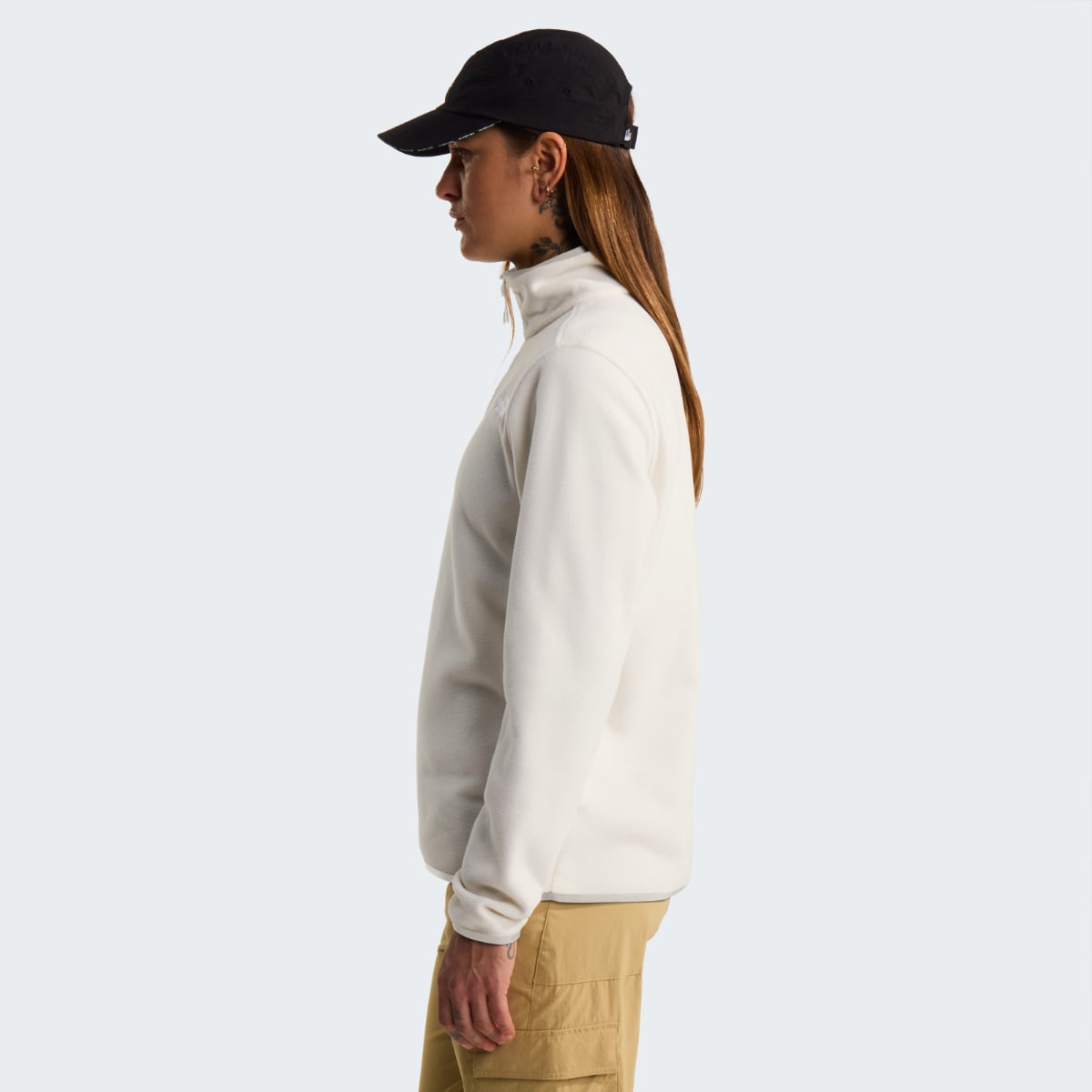 The North Face 100 Glacier 1/4 Zip Fleece Women's Jacket | White Dune