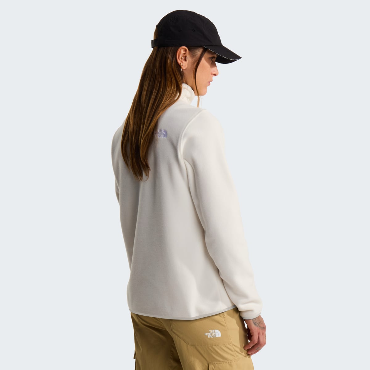 The North Face 100 Glacier 1/4 Zip Fleece Women's Jacket | White Dune