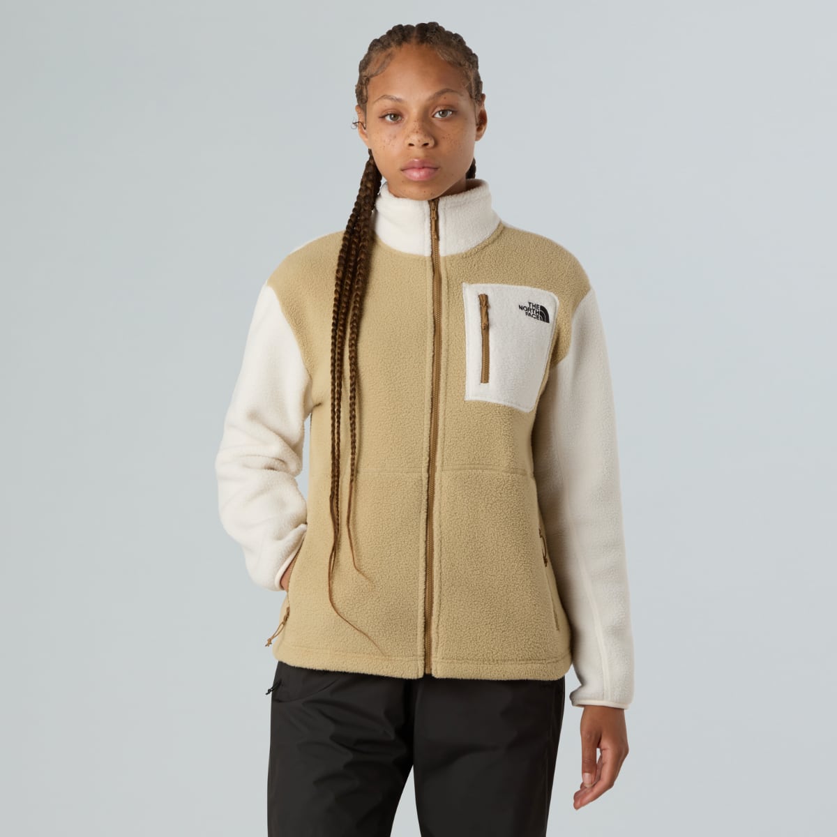The North Face Yumiori Full-Zip Fleece Women's Jacket | Khaki Stone/White Dune