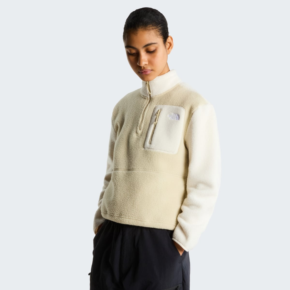 The North Face Yumiori 1/4 Zip Fleece Women's Top| Desert Stone-White Dune