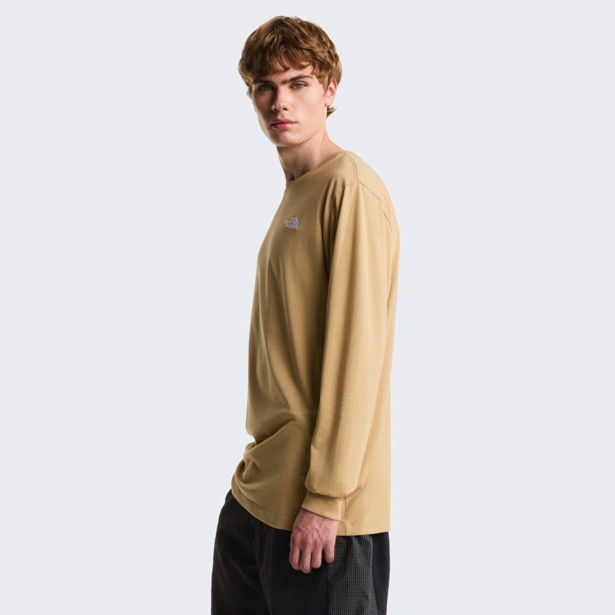 The North Face Evolution Simple Dome LONG Sleeve Men's T-Shirt | Khaki Stone
