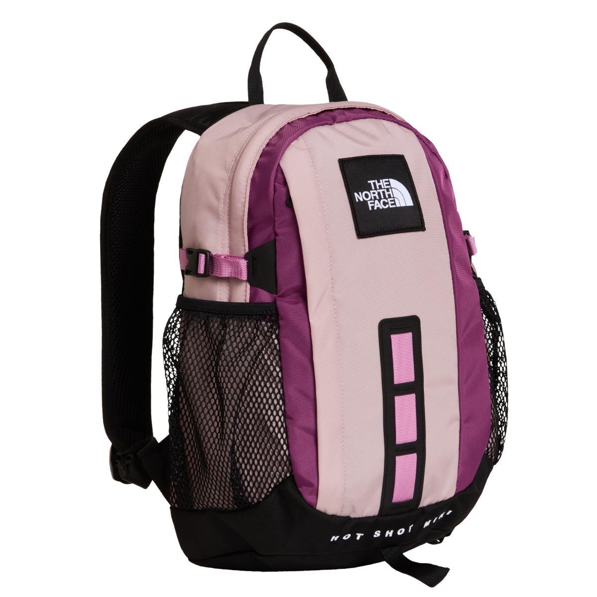 The North Face Hot Shot MINI Backpack | Metal Pink | Stone Slab | Chroma Purple