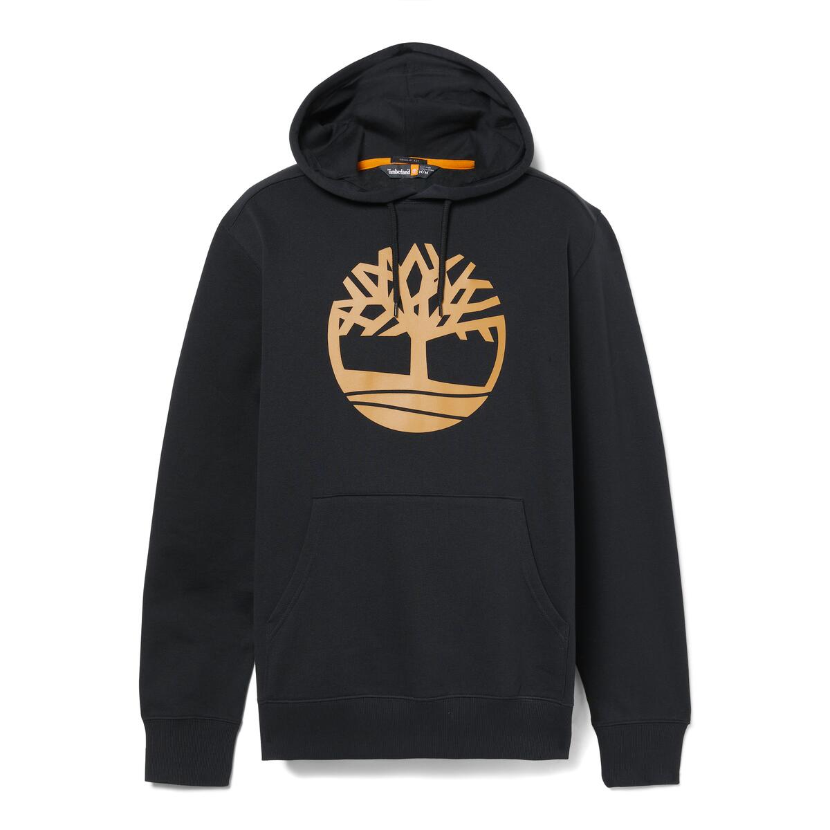 Timberland Tree Logo Hoodie Men's Top | Black