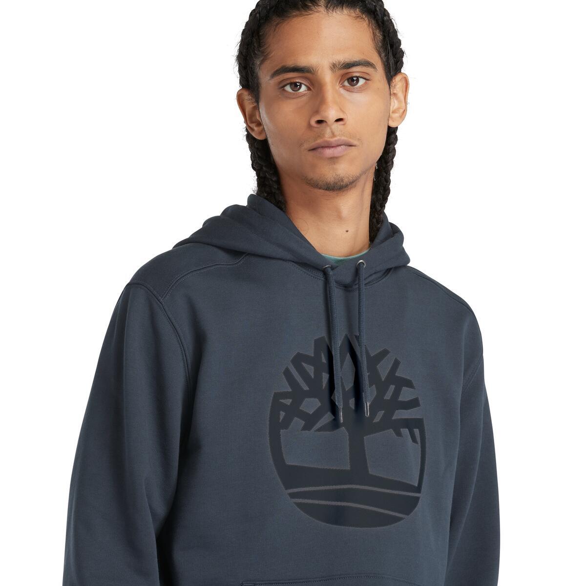 Timberland Tree Logo Hoodie Men's Top | Dark Denim