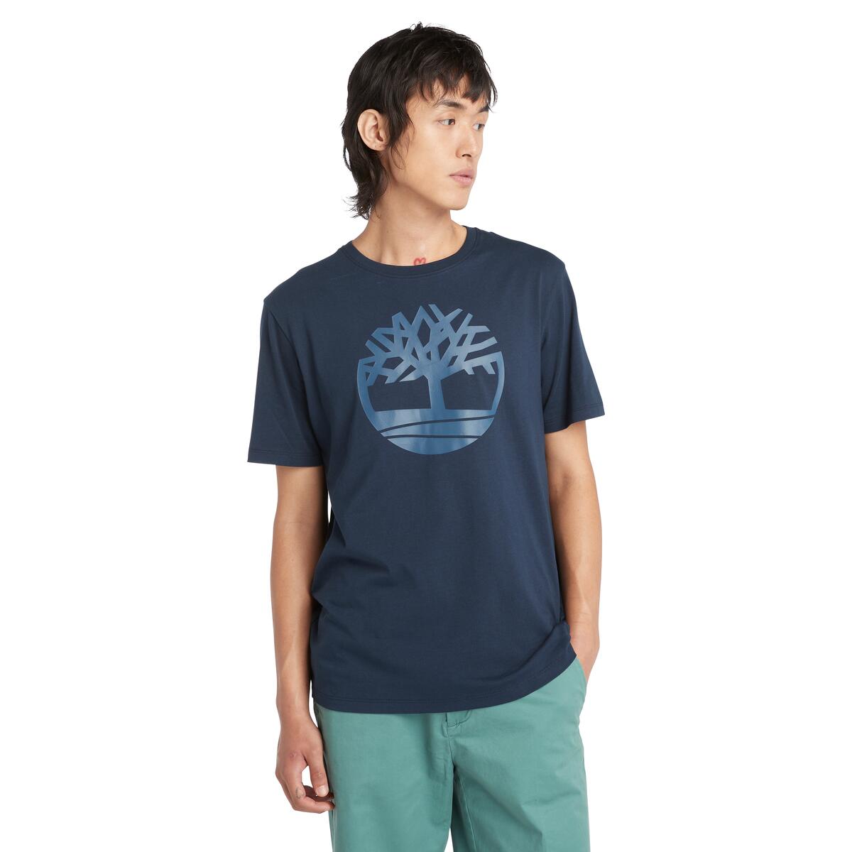 Timberland Kennebec River Tree Logo Men's T-Shirt | Dark Blue