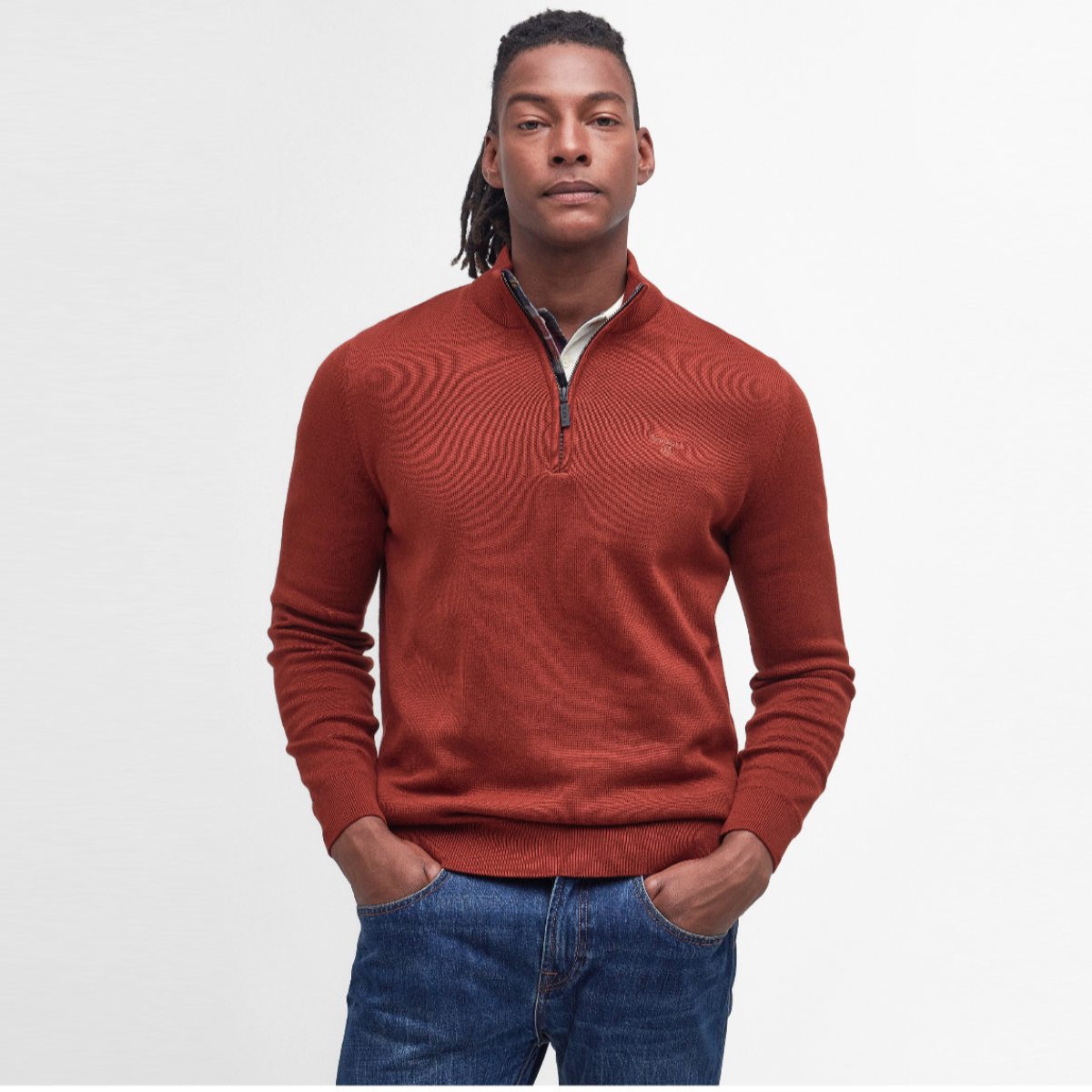 Barbour Avoch Half-Zip Men's Jumper | Fired Brick