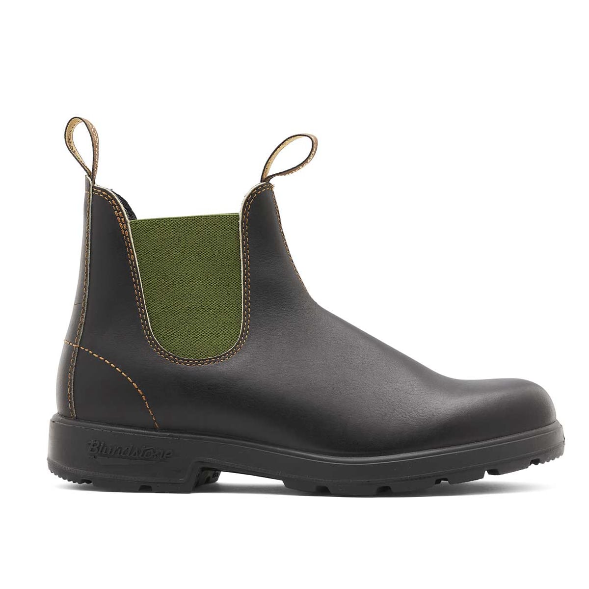 Blundstone 519 Classic Chelsea Boots | Stout Brown Leather with Olive Elastic (Original Series)