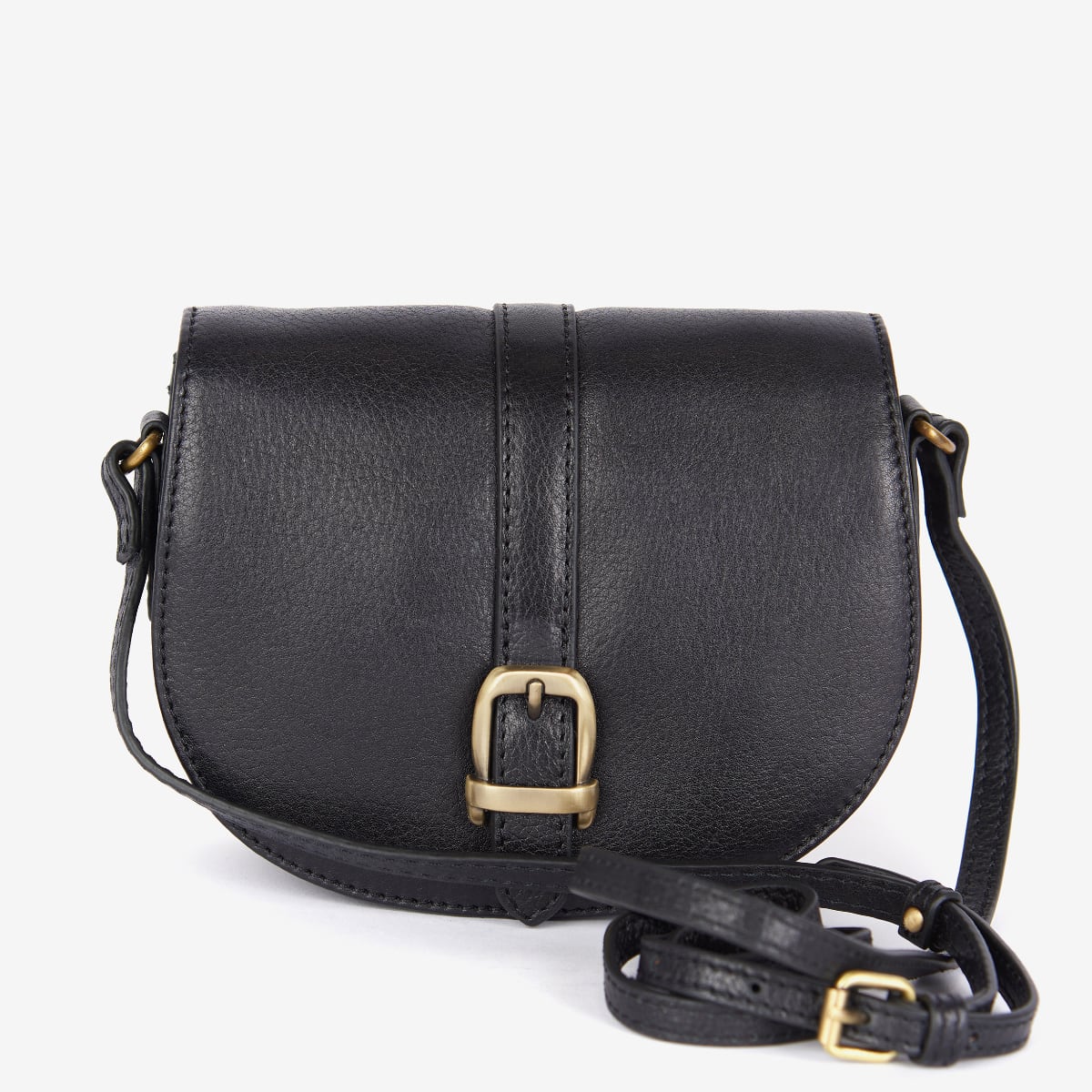 Barbour Laire Leather Small Saddle Bag | Black
