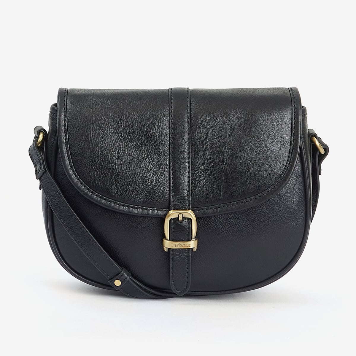 Barbour Laire Leather Medium Saddle Bag | Black