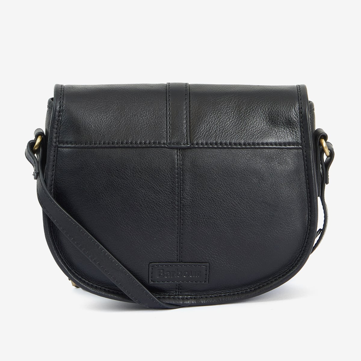 Barbour Laire Leather Medium Saddle Bag | Black