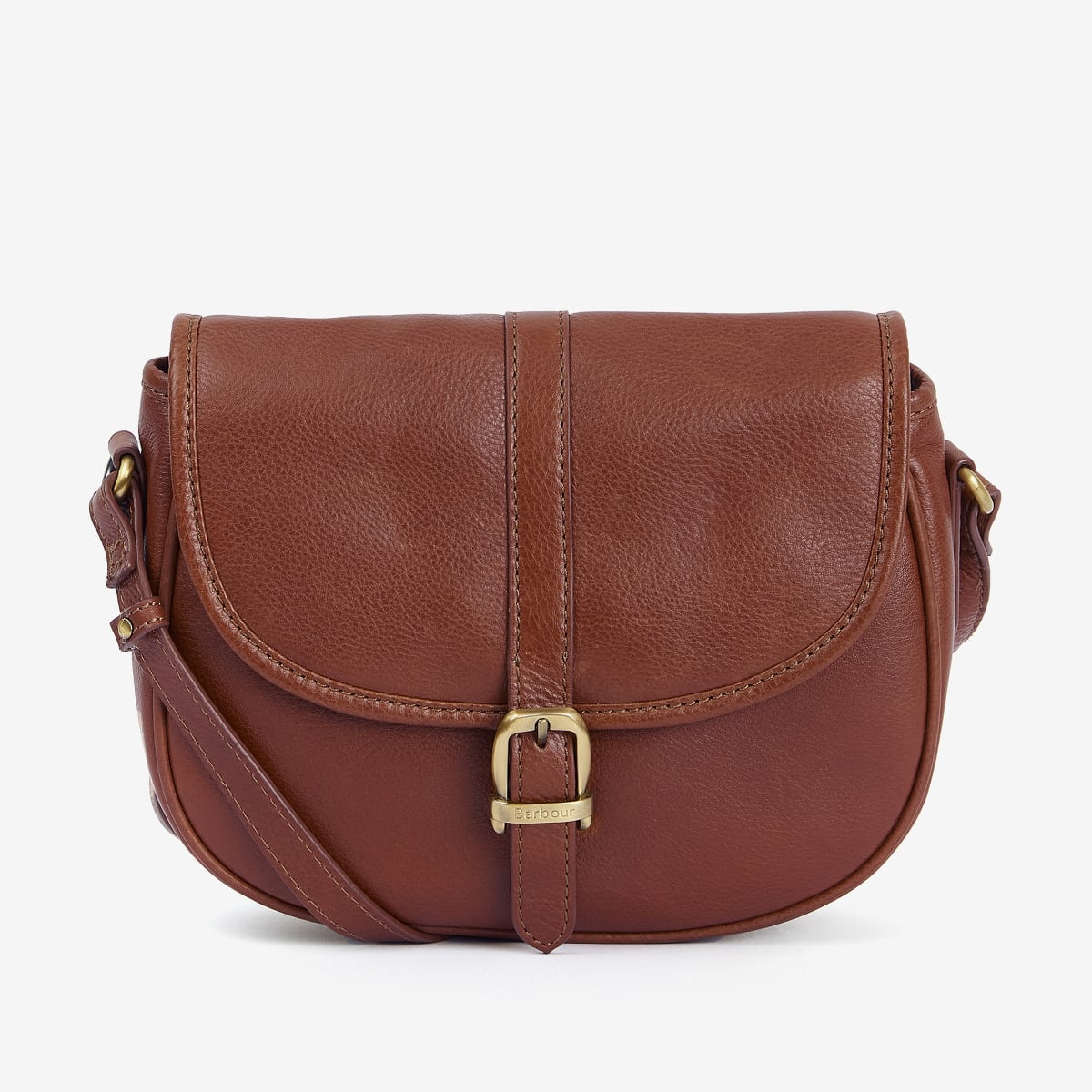 Barbour Laire Leather Medium Saddle Bag | Brown