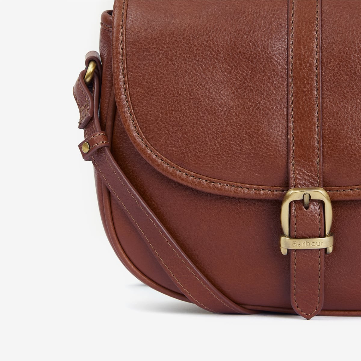 Barbour Laire Leather Medium Saddle Bag | Brown