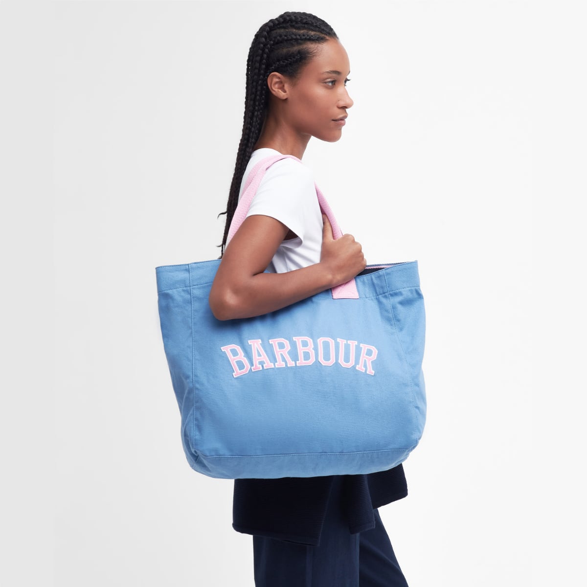 Barbour Logo Holiday Tote Bag | Chambray