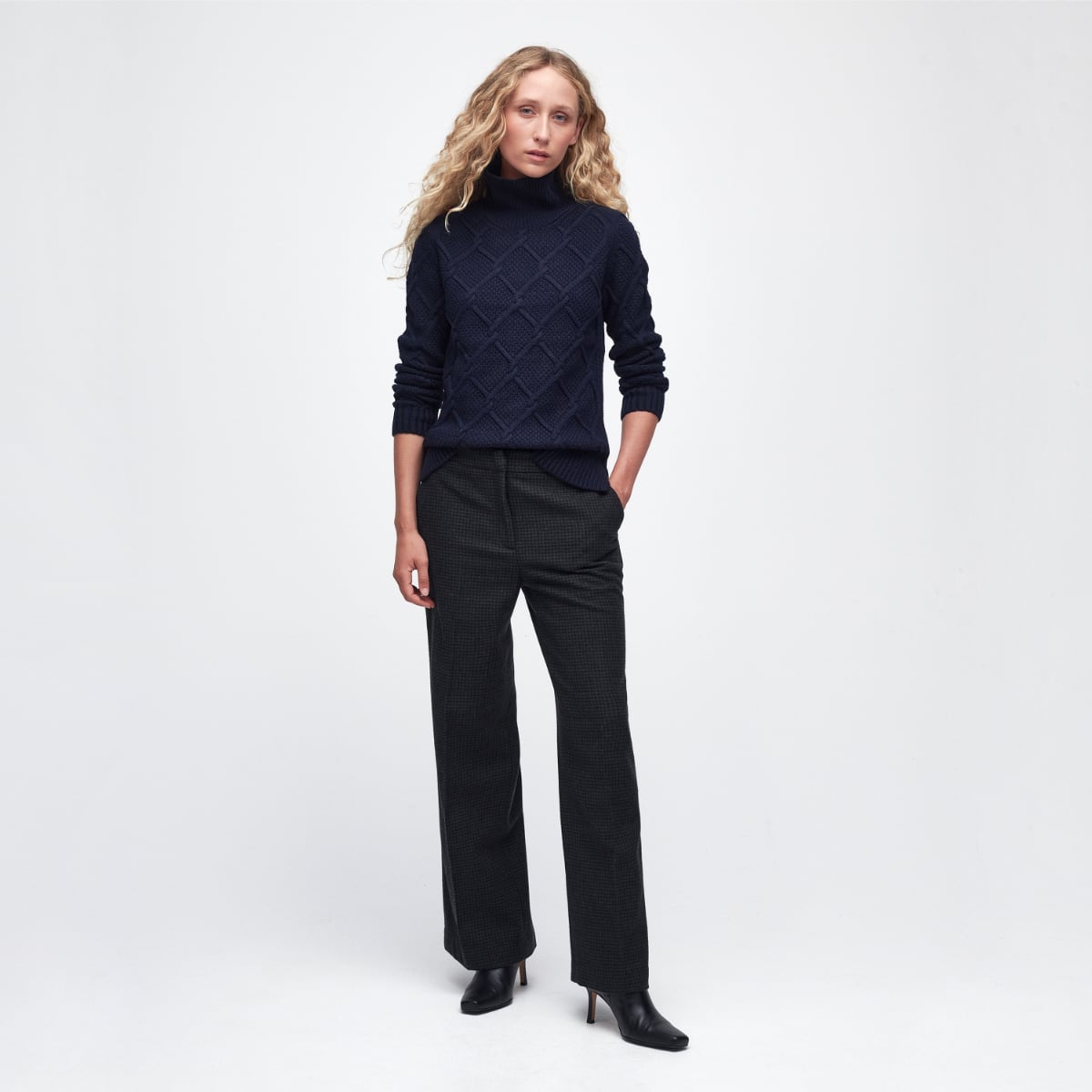 Barbour Burne Roll Neck Women's Knit | Navy