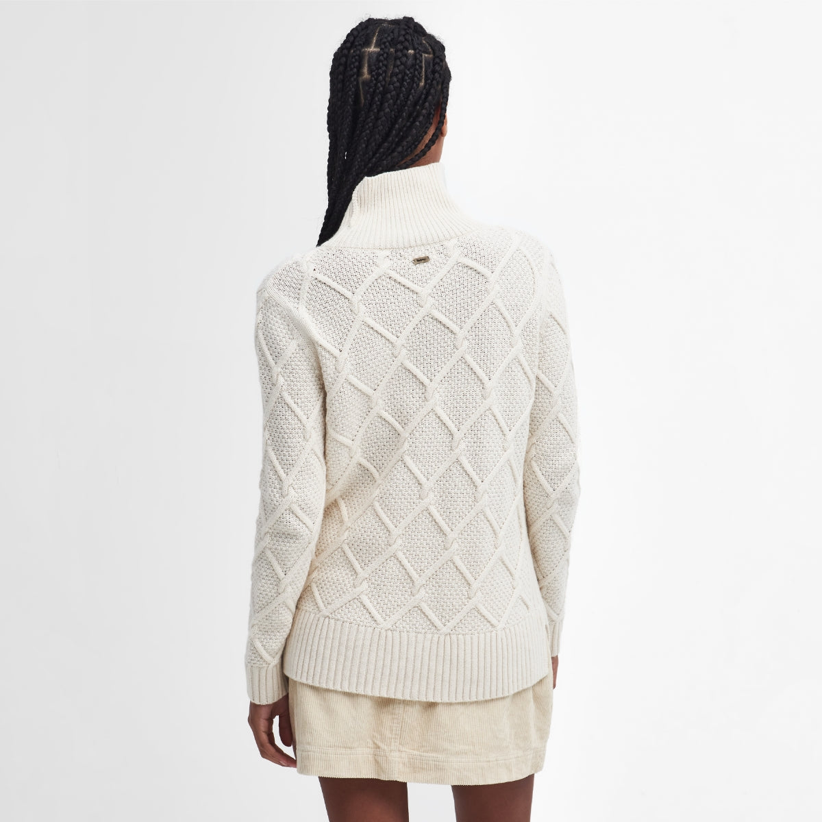 Barbour Burne Roll Neck Women's Knit | Ecru