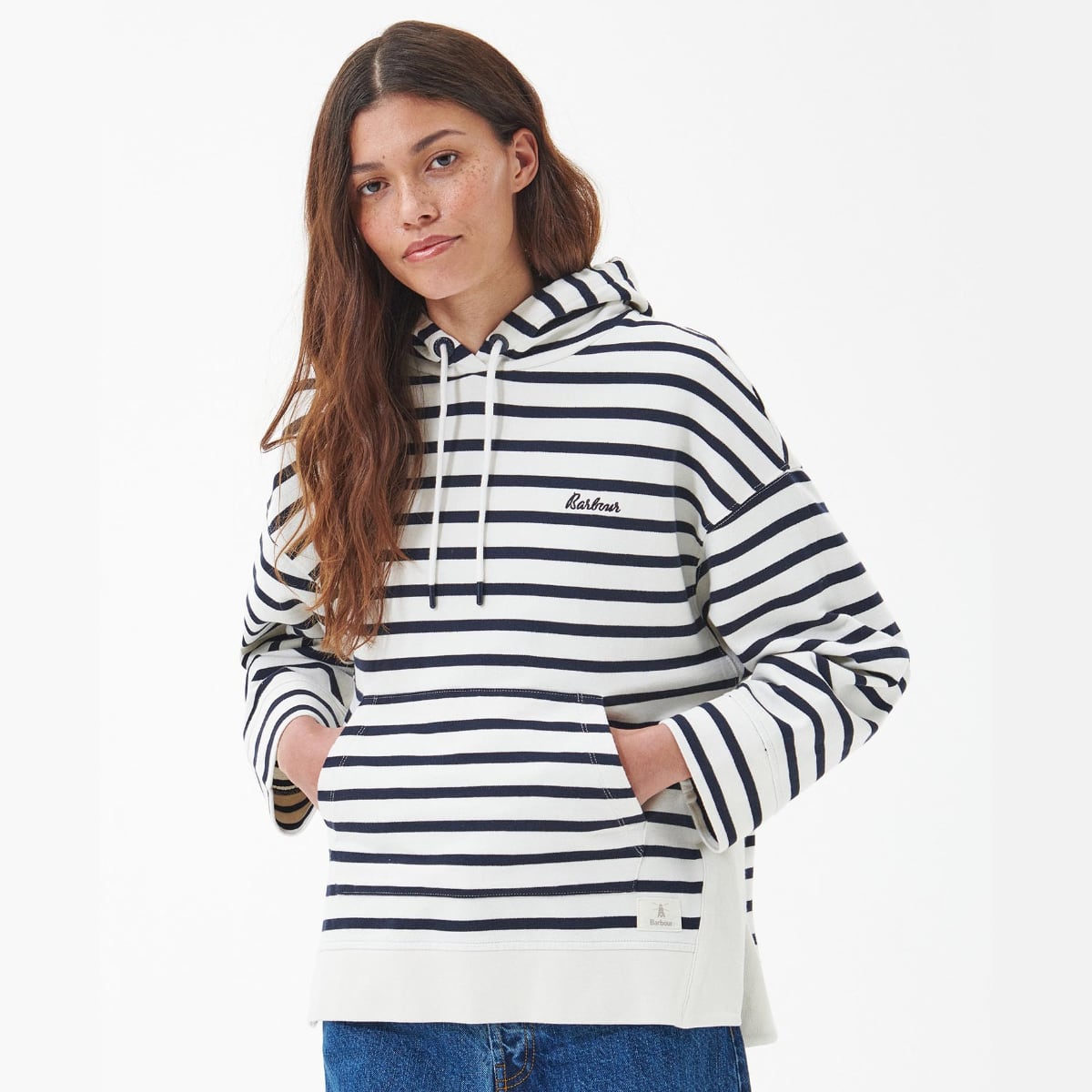 Barbour Thistle Women's Hoodie | Navy Stripe