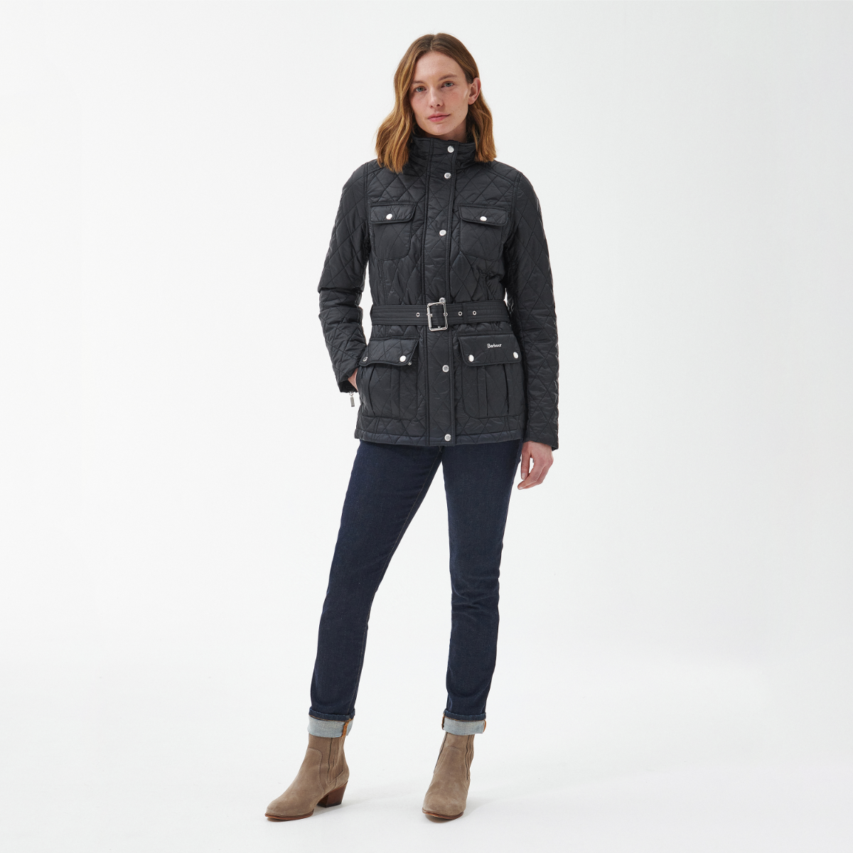 Barbour Belted Country Utility Women's Quilted Jacket | Black