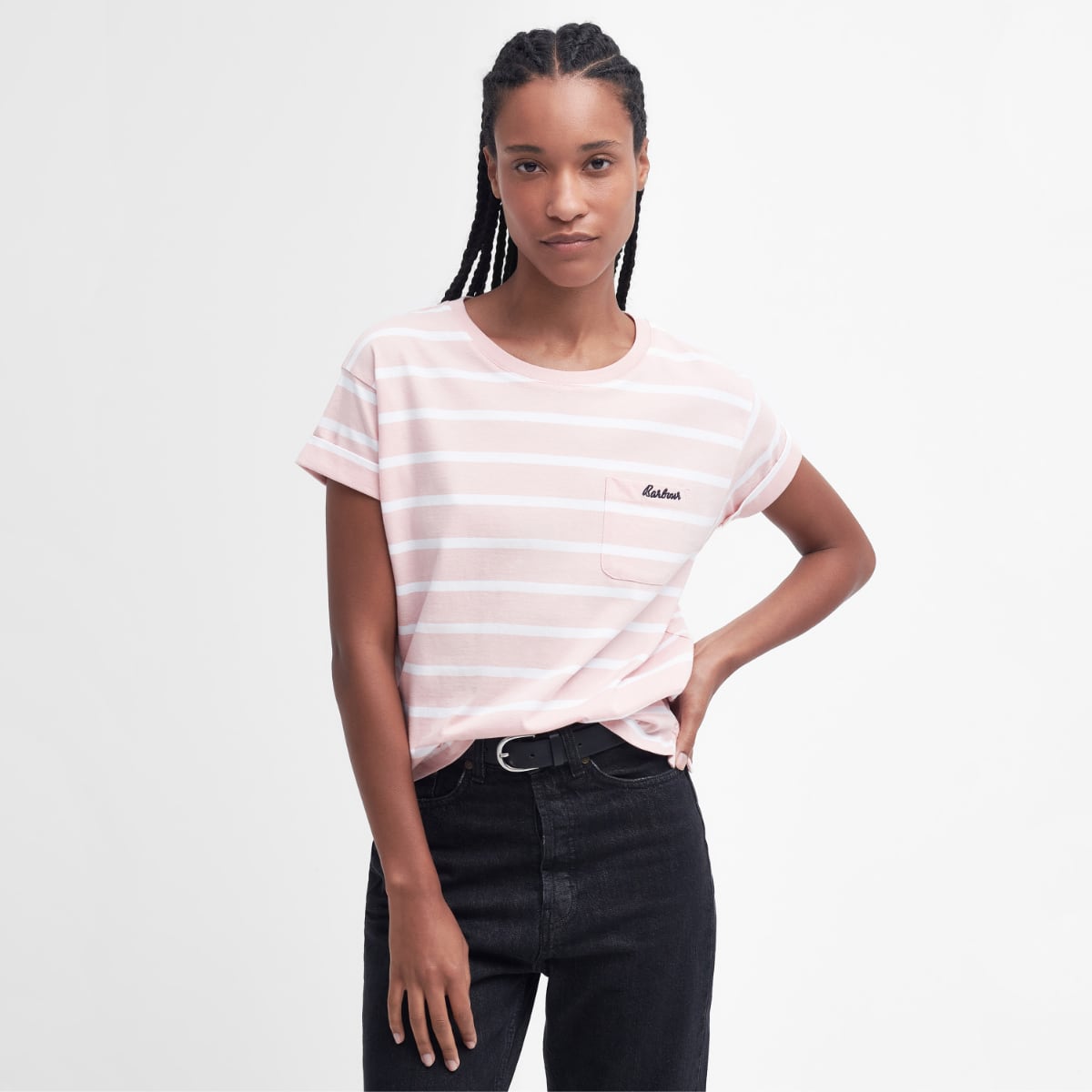 Barbour Otterburn Stripe Women's Tee | Shell Pink