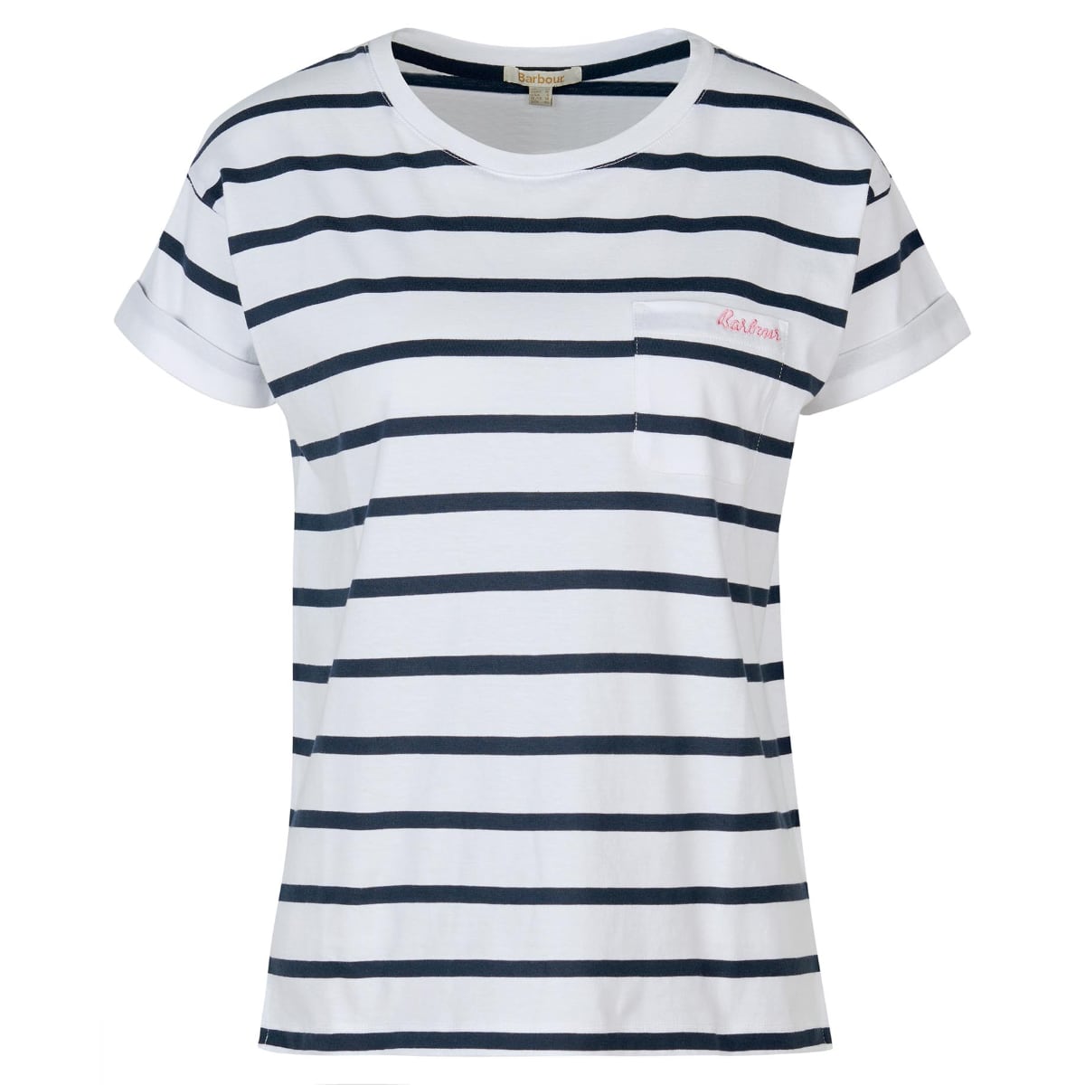 Barbour Otterburn Stripe Women's Tee | White-Navy
