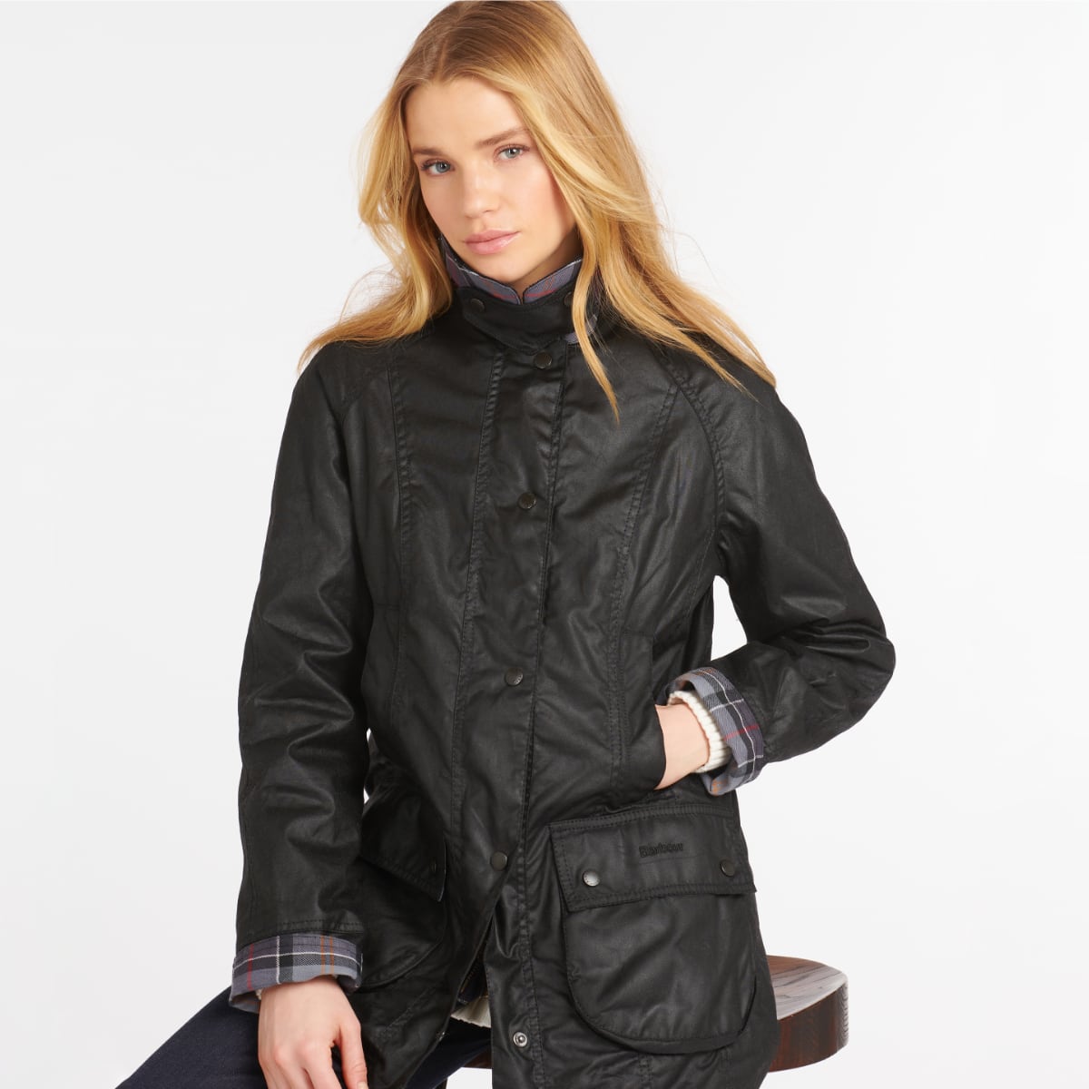 Barbour Beadnell Women's Waxed Jacket | Black