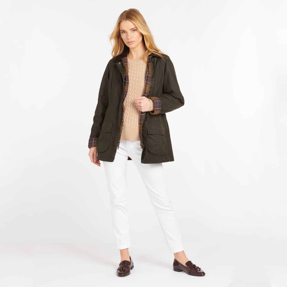 Barbour Classic Beadnell Women's Waxed Jacket | Olive