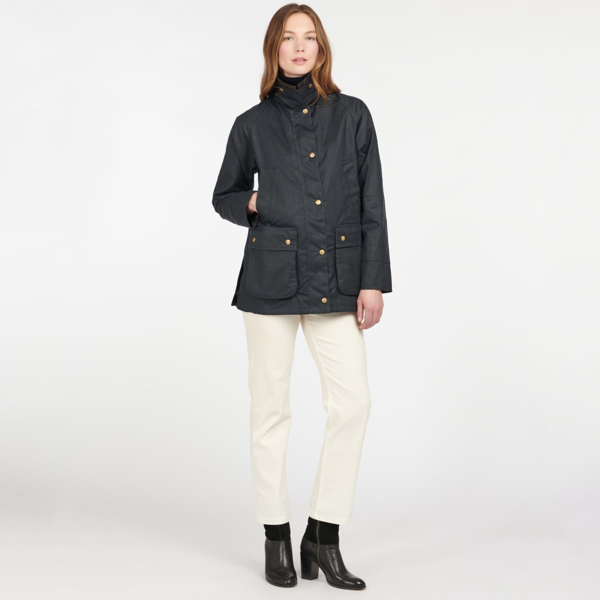 Barbour Acorn Women's Waxed Jacket | Navy