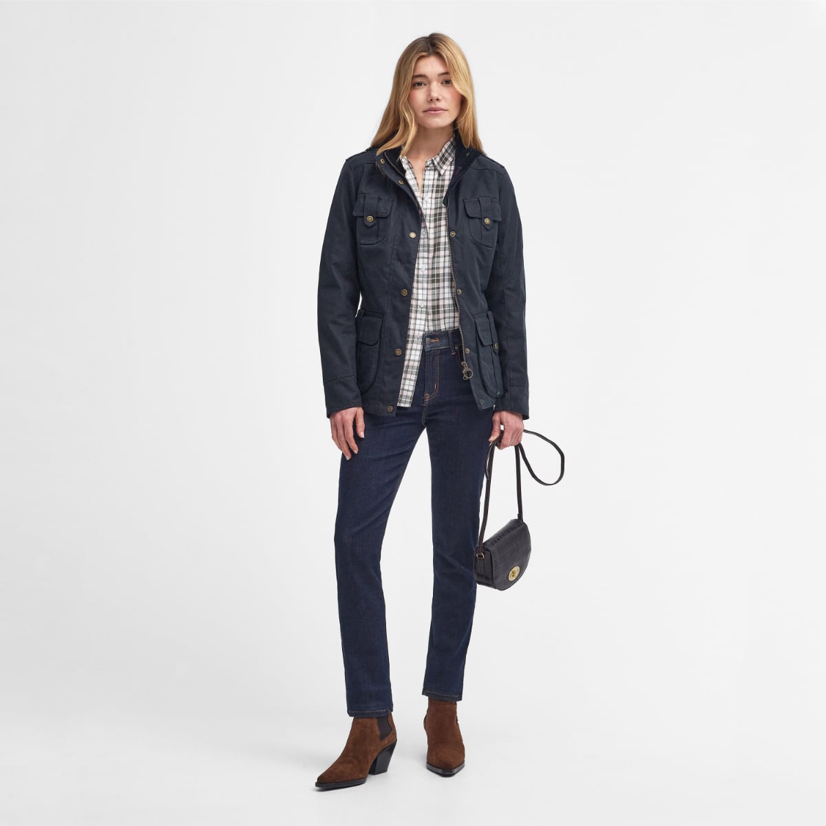 Barbour Winter Defence Women's Waxed Jacket | Navy