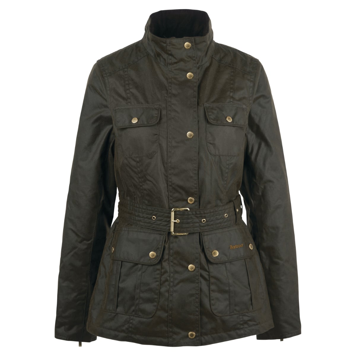 Barbour Winter Belted Utility Women's Waxed Jacket | Olive (Classic Tartan lining)