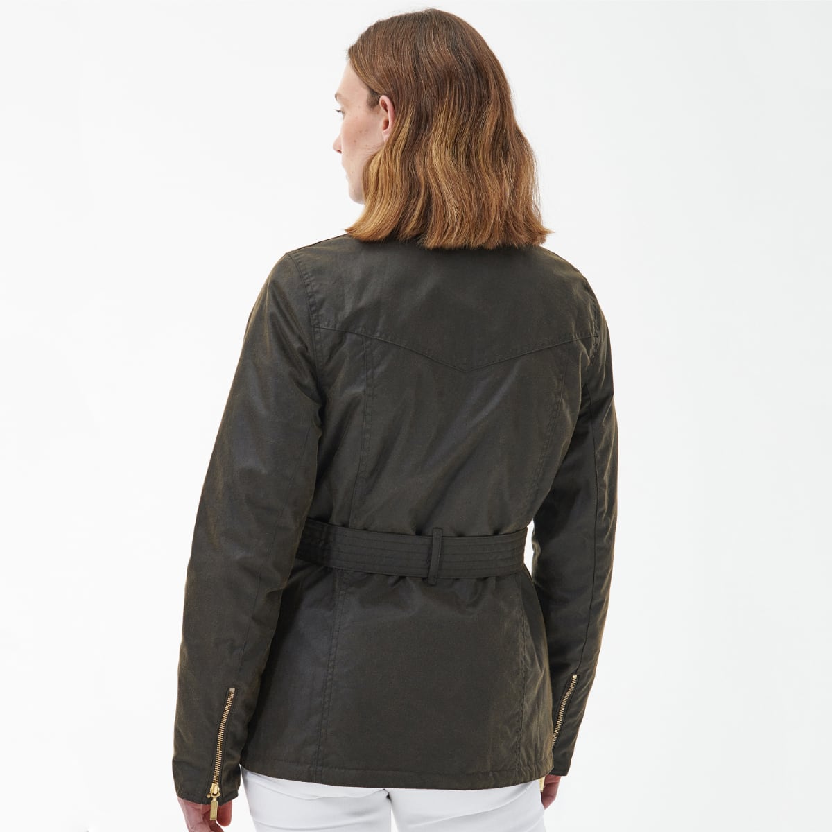 Barbour Winter Belted Utility Women's Waxed Jacket | Olive (Classic Tartan lining)