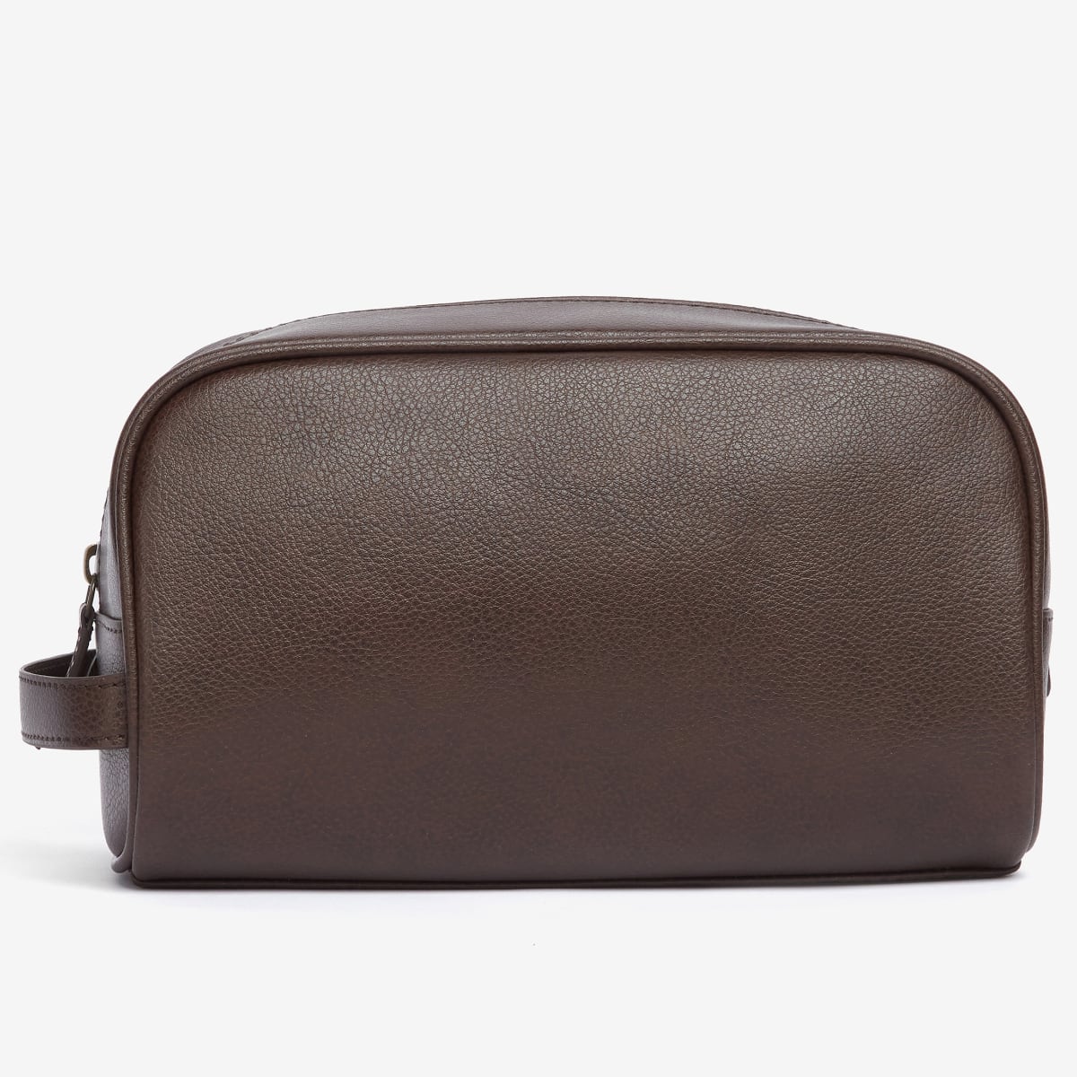 Barbour Leather Washbag | Dark Brown