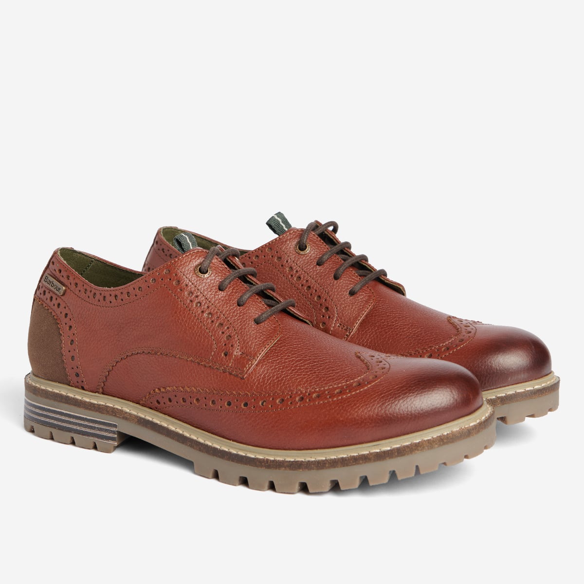 Barbour Marble Men's Derby Brogue Shoe | Chestnut