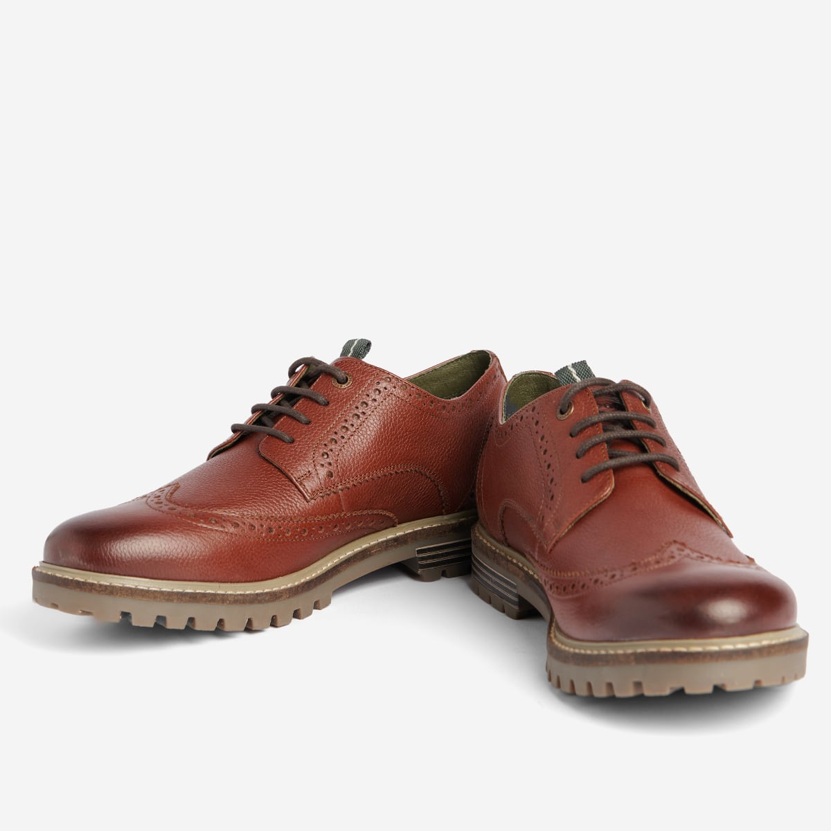 Barbour Marble Men's Derby Brogue Shoe | Chestnut