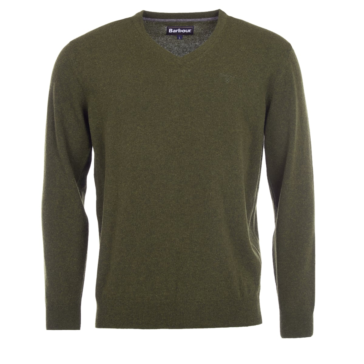 Barbour Essential Lambswool V Neck Men's Jumper | Seaweed