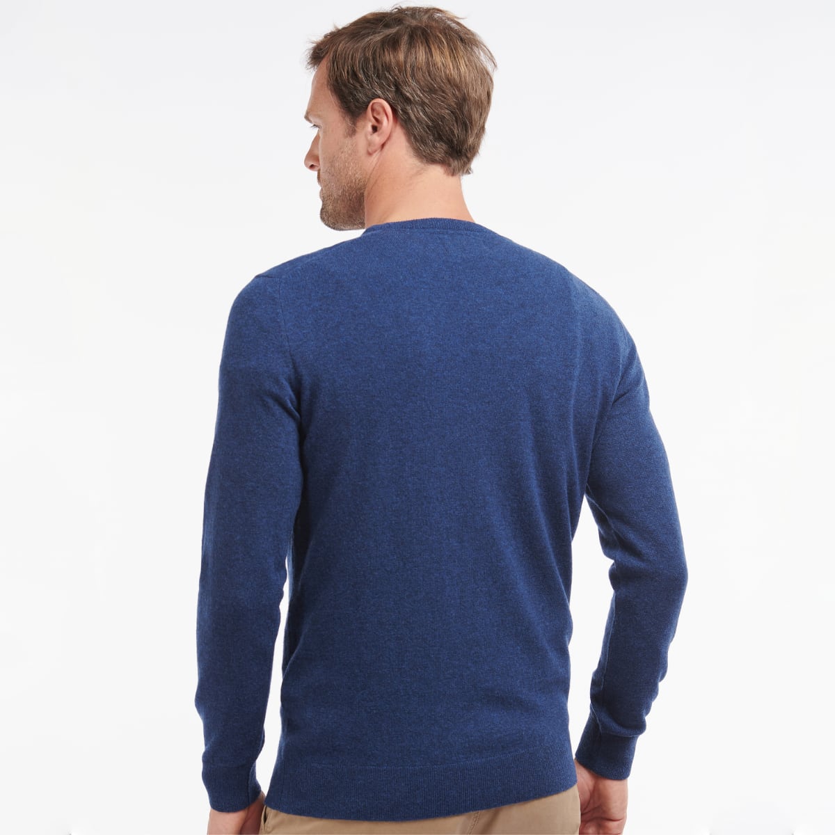 Barbour Essential Lambswool Crew Neck Men's Jumper | Deep Blue