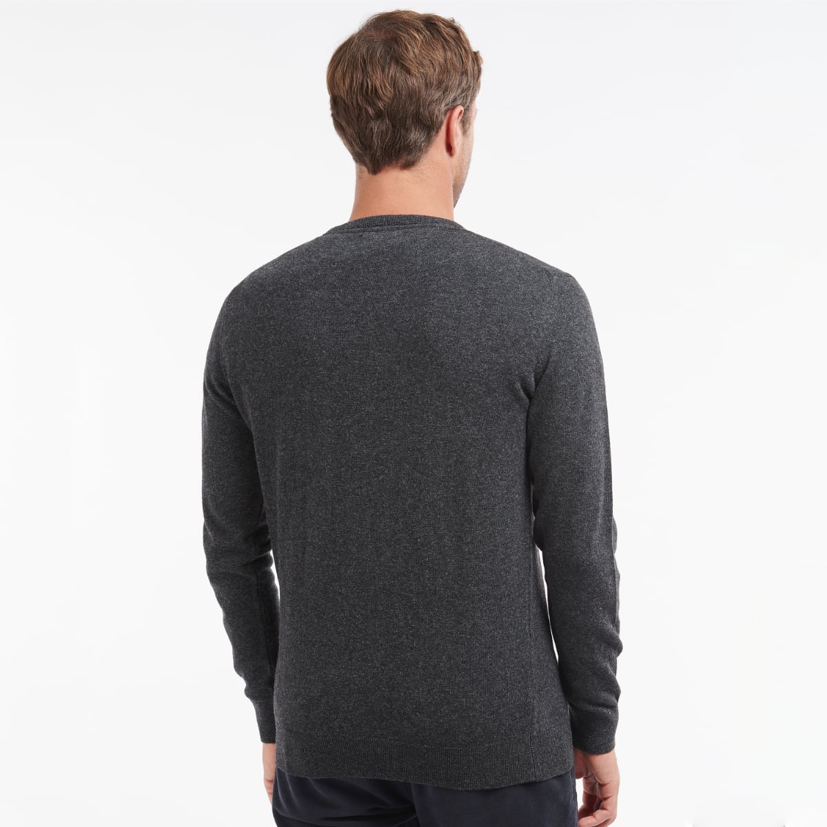 Barbour Essential Lambswool Crew Neck Men's Jumper | Charcoal