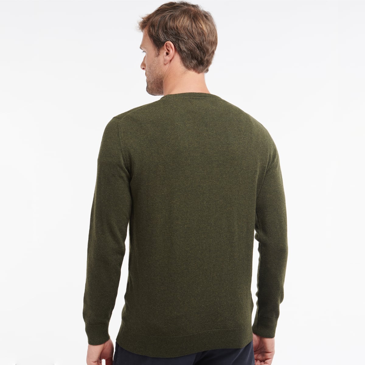 Barbour Essential Lambswool Crew Neck Men's Jumper | Seaweed