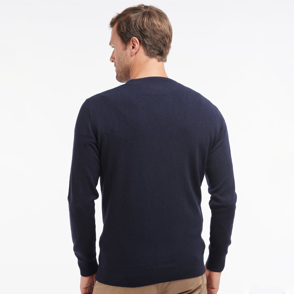 Barbour Essential Lambswool Crew Neck Men's Jumper | Navy