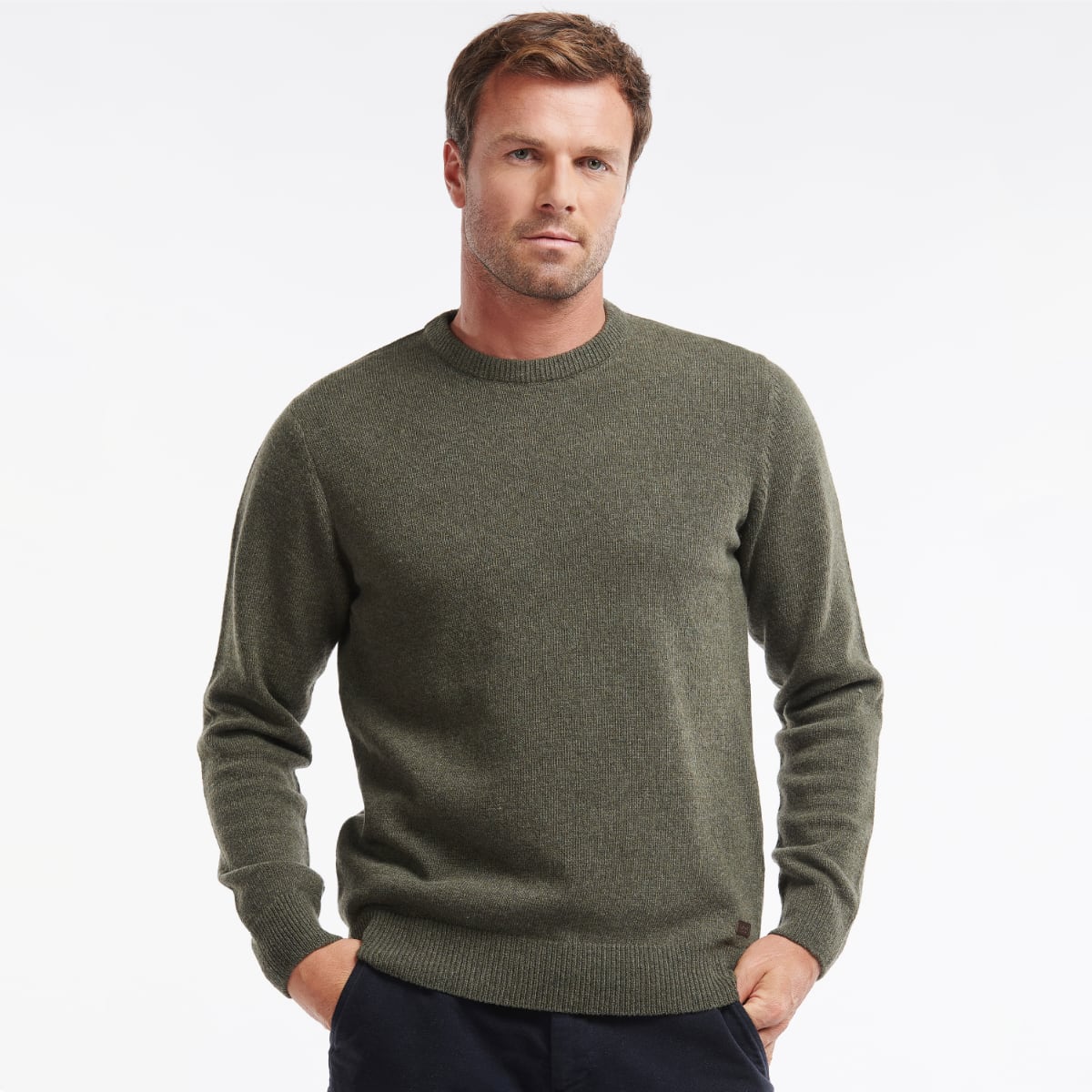 Barbour Nelson Essential Crew Men's Jumper | Seaweed