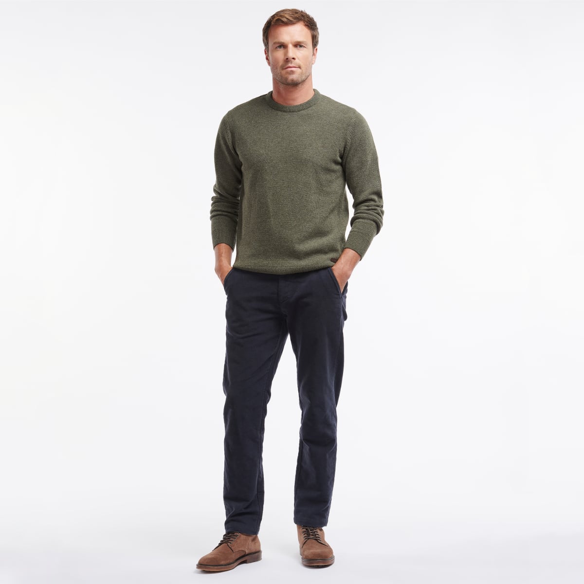 Barbour Nelson Essential Crew Men's Jumper | Seaweed