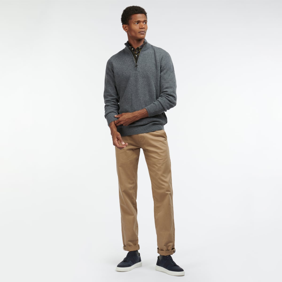 Barbour Holden Half Zip Men's Jumper | Mid Grey Marl